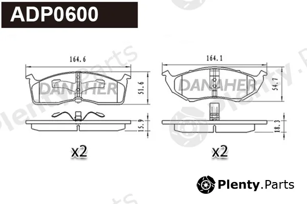 Danaher ADP0600 — Brake Pad Set, disc brake