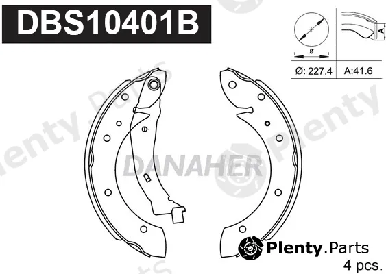 Danaher DBS10401B — Brake Shoe Set