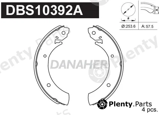 Danaher DBS10392A — Brake Shoe Set