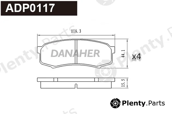 Danaher ADP0117 — Brake Pad Set, disc brake
