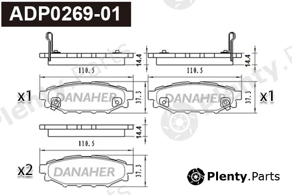 Danaher ADP0269-01 — Brake Pad Set, disc brake