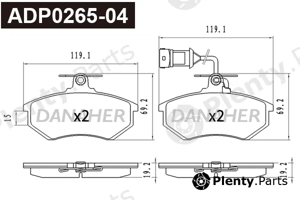 Danaher ADP0265-04 — Brake Pad Set, disc brake