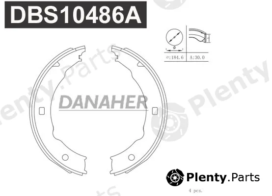 Danaher DBS10486A — Brake Shoe Set, parking brake