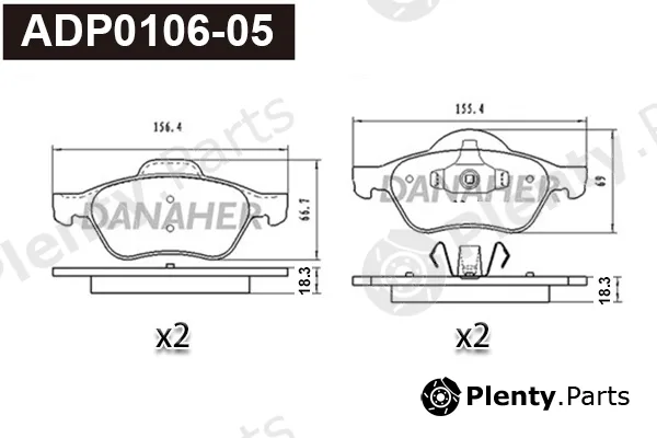 Danaher ADP0106-05 — Brake Pad Set, disc brake