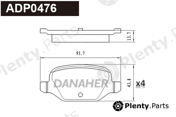 Danaher ADP0476 — Brake Pad Set, disc brake