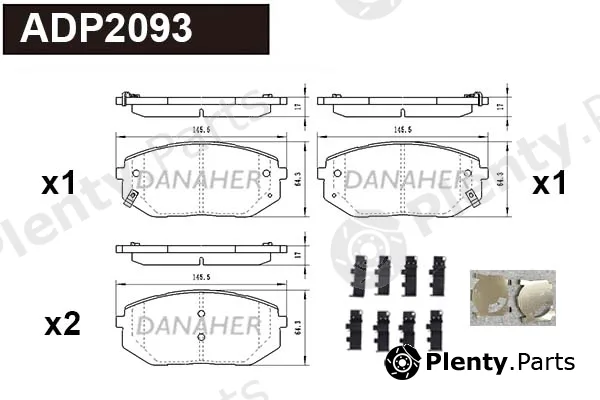 Danaher ADP2093 — Brake Pad Set, disc brake