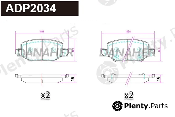Danaher ADP2034 — Brake Pad Set, disc brake