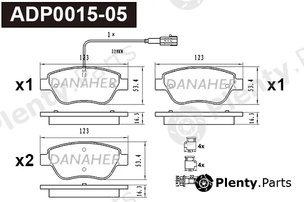Danaher ADP0015-05 — Brake Pad Set, disc brake