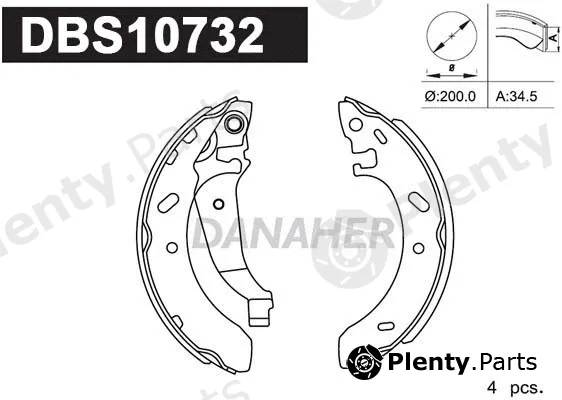 Danaher DBS10732 — Brake Shoe Set