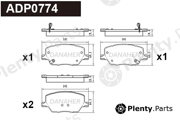 Danaher ADP0774 — Brake Pad Set, disc brake