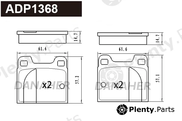 Danaher ADP1368 — Brake Pad Set, disc brake