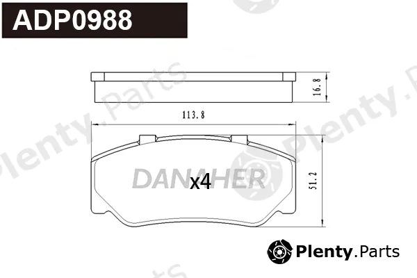 Danaher ADP0988 — Brake Pad Set, disc brake