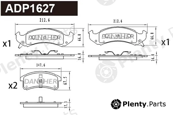 Danaher ADP1627 — Brake Pad Set, disc brake