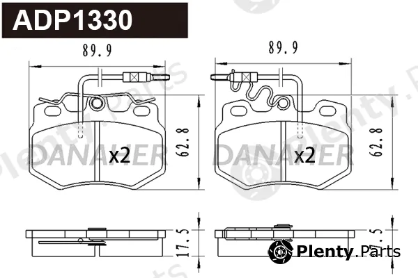 Danaher ADP1330 — Brake Pad Set, disc brake