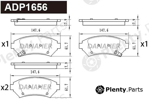 Danaher ADP1656 — Brake Pad Set, disc brake