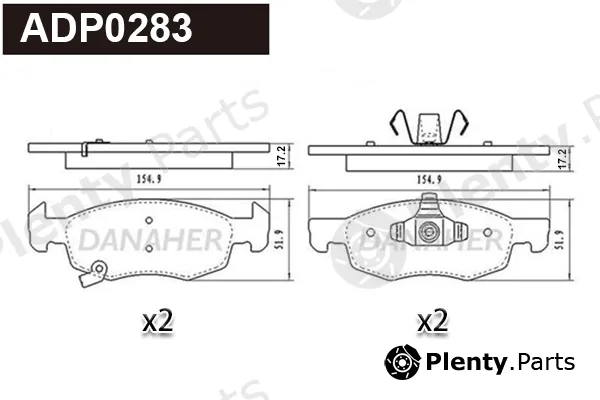 Danaher ADP0283 — Brake Pad Set, disc brake
