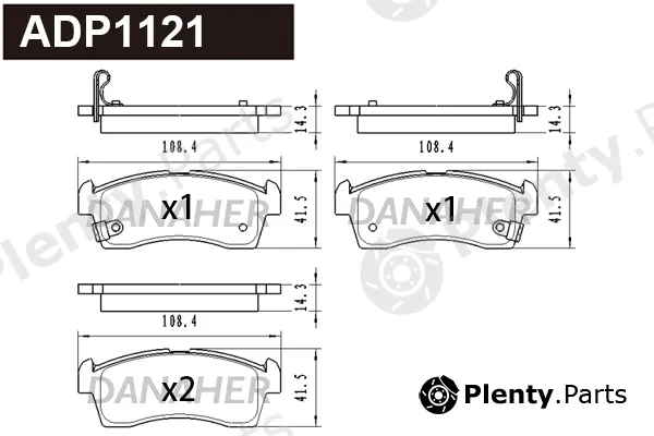 Danaher ADP1121 — Brake Pad Set, disc brake