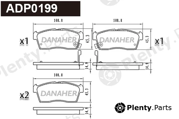 Danaher ADP0199 — Brake Pad Set, disc brake