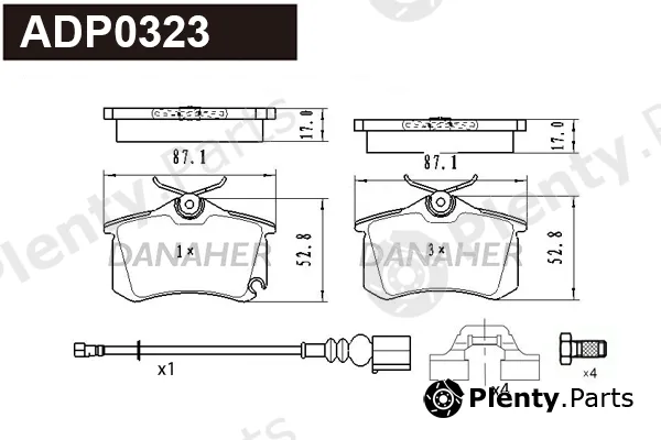 Danaher ADP0323 — Brake Pad Set, disc brake