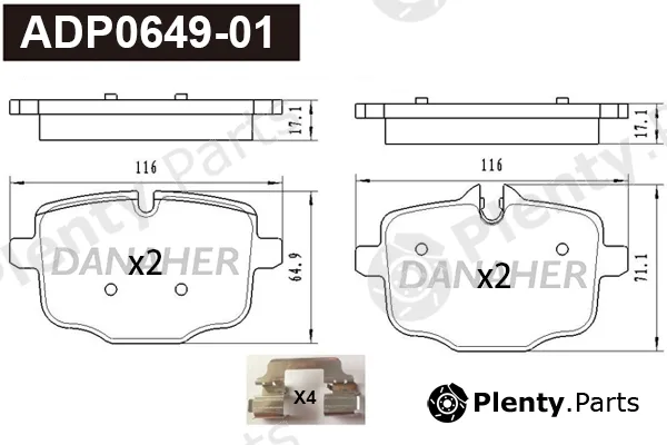 Danaher ADP0649-01 — Brake Pad Set, disc brake