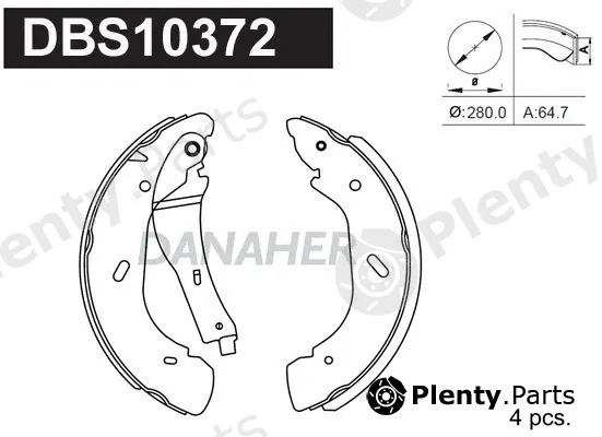 Danaher DBS10372 — Brake Shoe Set