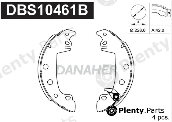 Danaher DBS10461B — Brake Shoe Set