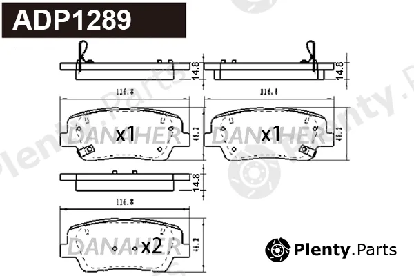 Danaher ADP1289 — Brake Pad Set, disc brake
