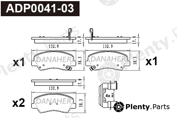 Danaher ADP0041-03 — Brake Pad Set, disc brake