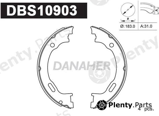 Danaher DBS10903 — Brake Shoe Set, parking brake