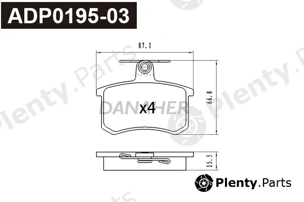 Danaher ADP0195-03 — Brake Pad Set, disc brake
