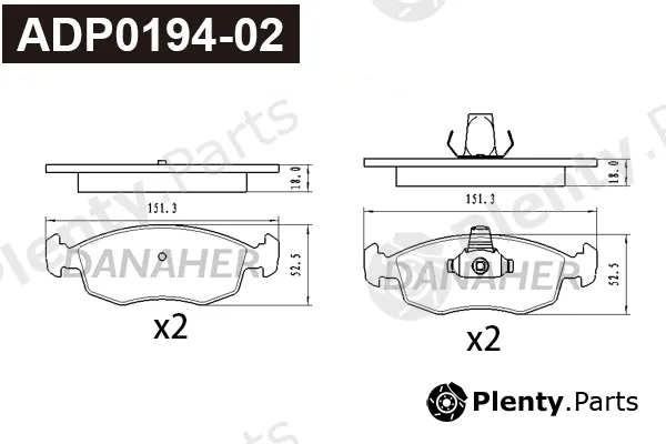 Danaher ADP0194-02 — Brake Pad Set, disc brake