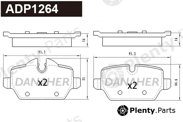 Danaher ADP1264 — Brake Pad Set, disc brake