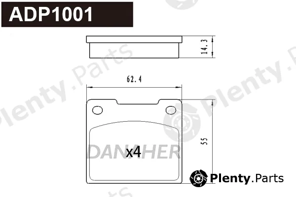 Danaher ADP1001 — Brake Pad Set, disc brake