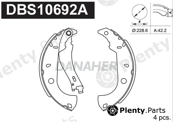 Danaher DBS10692A — Brake Shoe Set