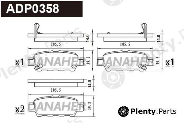 Danaher ADP0358 — Brake Pad Set, disc brake