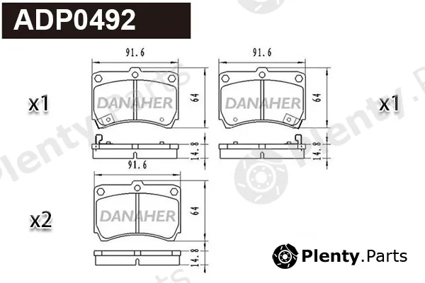 Danaher ADP0492 — Brake Pad Set, disc brake