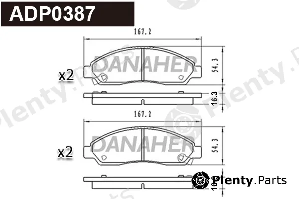 Danaher ADP0387 — Brake Pad Set, disc brake