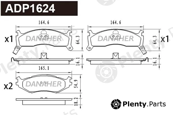 Danaher ADP1624 — Brake Pad Set, disc brake