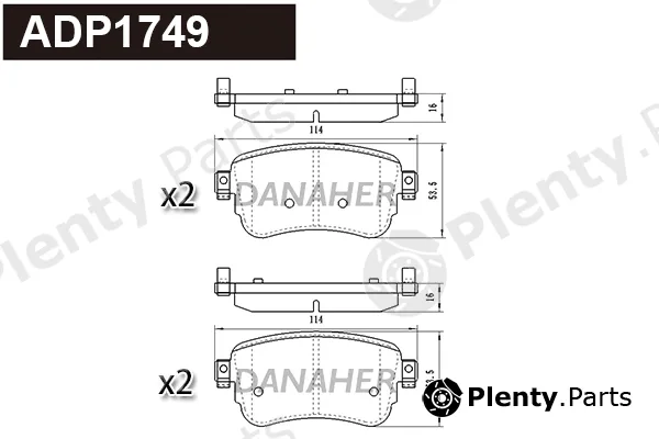 Danaher ADP1749 — Brake Pad Set, disc brake