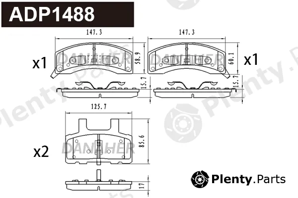 Danaher ADP1488 — Brake Pad Set, disc brake