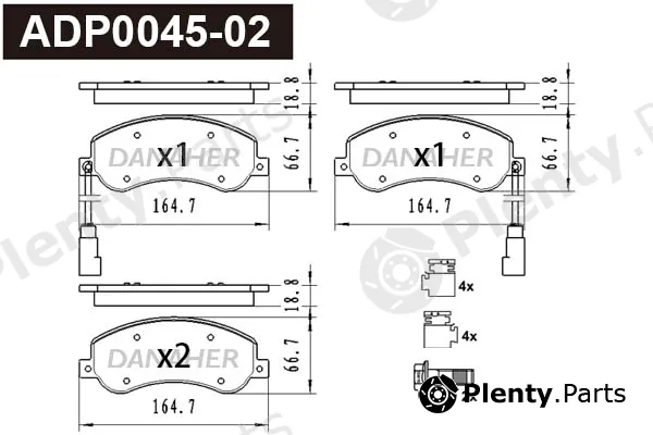Danaher ADP0045-02 — Brake Pad Set, disc brake