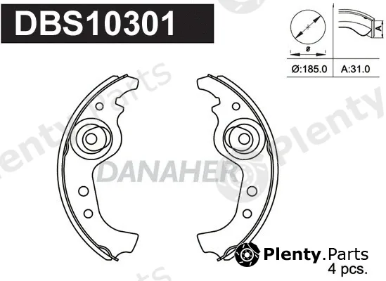 Danaher DBS10301 — Brake Shoe Set