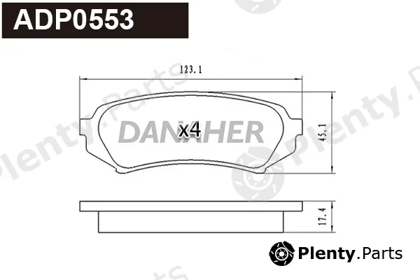 Danaher ADP0553 — Brake Pad Set, disc brake