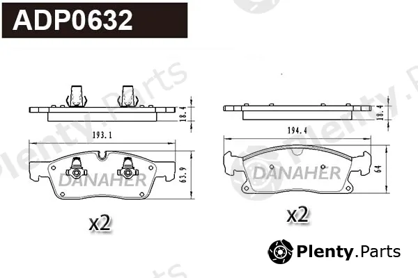 Danaher ADP0632 — Brake Pad Set, disc brake