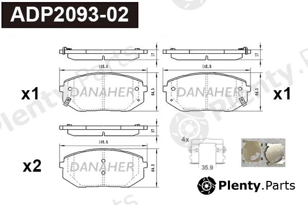 Danaher ADP2093-02 — Brake Pad Set, disc brake