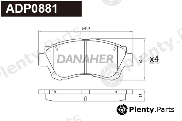 Danaher ADP0881 — Brake Pad Set, disc brake