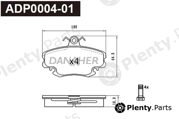 Danaher ADP0004-01 — Brake Pad Set, disc brake