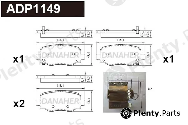 Danaher ADP1149 — Brake Pad Set, disc brake