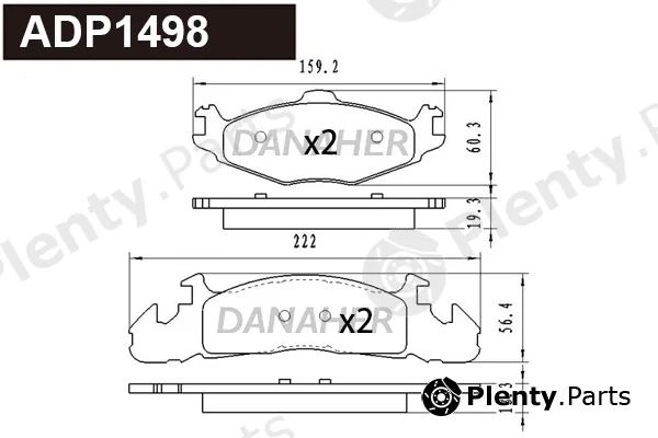 Danaher ADP1498 — Brake Pad Set, disc brake