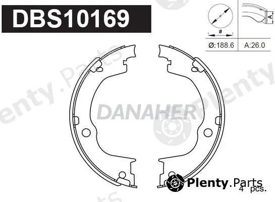 Danaher DBS10169 — Brake Shoe Set, parking brake